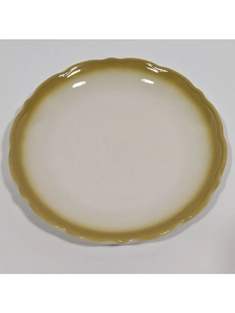 Syracuse China Beige White Side Plate Scalloped Edge Vintage
